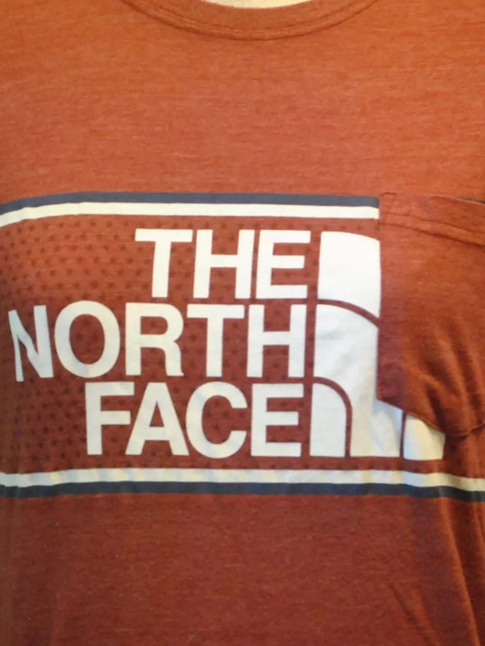 The North Face Men’s Small Red Heather Slim Fit Graphic Pocket Tee